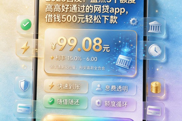 2026首发!盘点5个额度高好通过的网贷App,借钱500元轻松下款