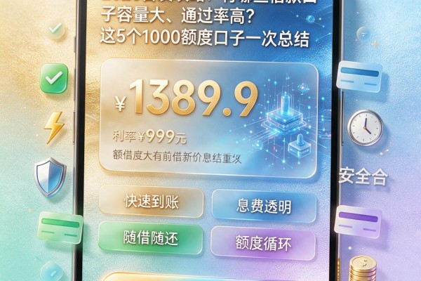 2026首发攻略:有哪些借款口子容量大、通过率高?这5个1000额度口子一次总结