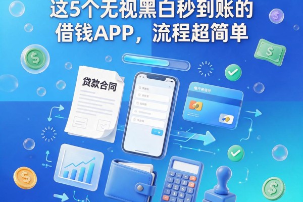 黑白户都下款的口子来了!这5个无视黑白秒到账的借钱APP,流程超简单
