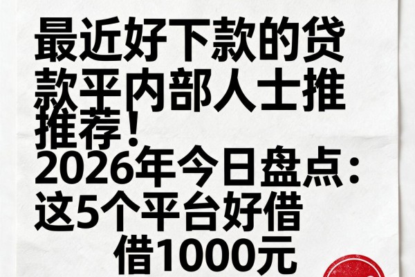 最近好下款的贷款平台内部人士推荐!2026年今日盘点:这5个平台好借1000元
