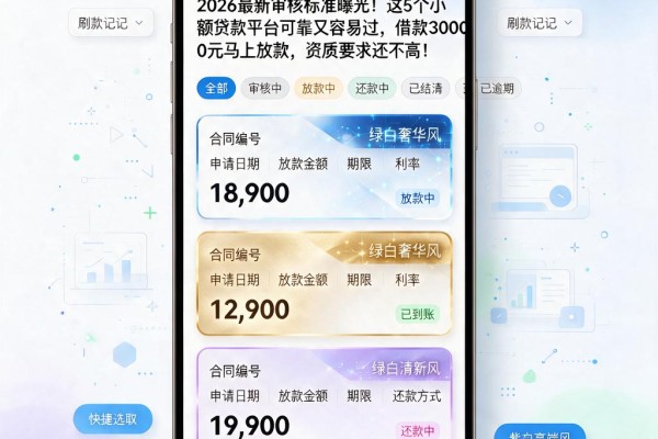 2026最新审核标准曝光!这5个小额贷款平台可靠又容易过,借款3000元马上放款,资质要求还不高!
