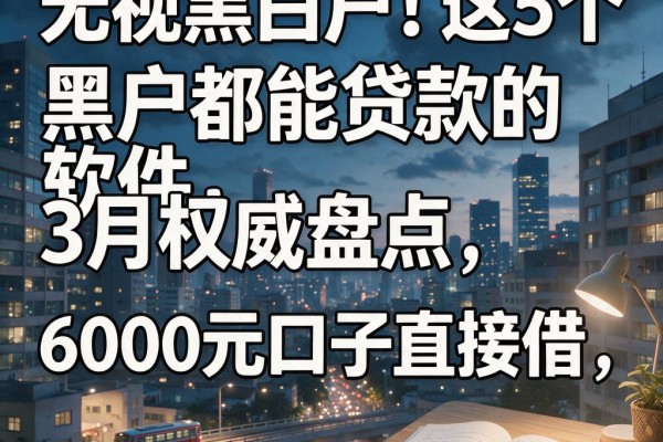 无视黑白户！这5个黑户都能贷款的软件，3月权威盘点，6000元口子直接借
