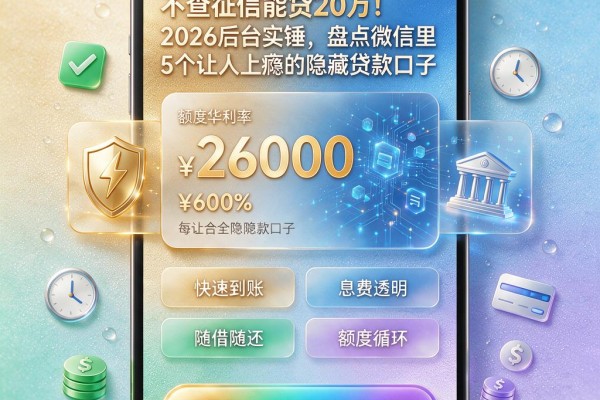 不查征信能贷20万!2026后台实锤,盘点微信里5个让人上瘾的隐藏贷款口子
