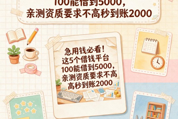 急用钱必看!这5个借钱平台100能借到5000,亲测资质要求不高秒到账2000