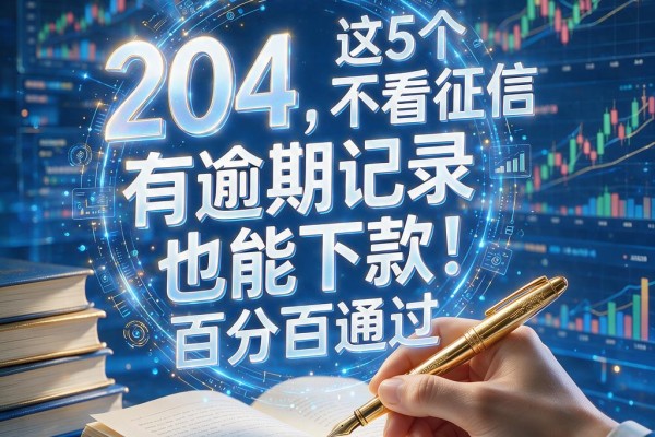 有逾期记录也能下款!这5个不看征信的网贷平台百分百通过,严选推荐速看