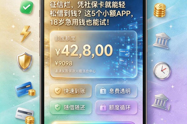 征信黑、征信不好、征信烂,凭社保卡就能轻松借到钱?这5个小额APP,18岁急用钱也能试!