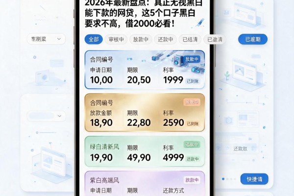 2026年最新盘点：真正无视黑白能下款的网贷，这5个口子黑白要求不高，借2000必看！