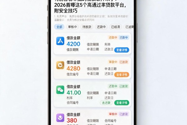 特别容易审批的借款软件来了!2026首曝这5个高通过率贷款平台,附安全技巧