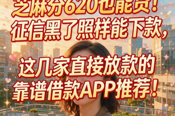 芝麻分620也能贷!征信黑了照样能下款,这几家直接放款的靠谱借款APP推荐