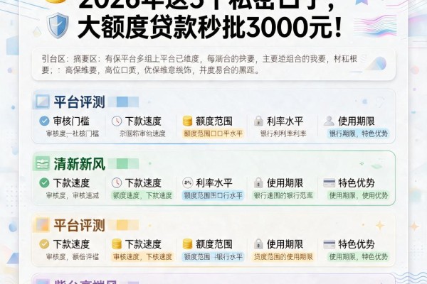 有社保的黑户必看!2026年这5个私密口子,大额度贷款秒批3000元