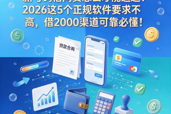 新号码借网贷怎么才能通过？2026这5个正规软件要求不高，借2000渠道可靠必懂