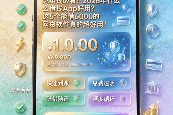 急用钱必看!2026年什么借钱App好用?这5个能借6000的网贷软件真的超好用