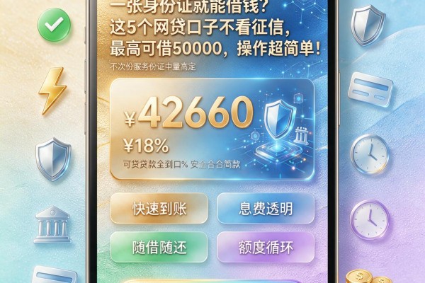 一张身份证就能借钱?这5个网贷口子不看征信,最高可借50000,操作超简单!
