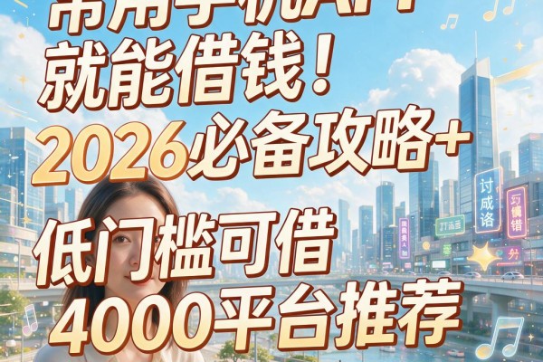 常用手机APP就能借钱!2026必备攻略+低门槛可借4000平台推荐