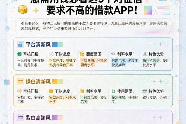 2026网贷无视征信!急需用钱必看这5个对征信要求不高的借款APP
