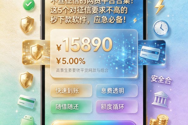 不查征信的网贷平台合集!这5个对征信要求不高的秒下款软件,应急必备