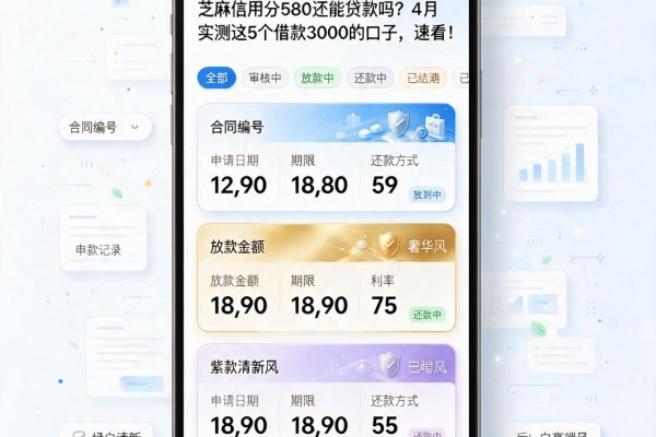 芝麻信用分580还能贷款吗?4月实测这5个借款3000的口子,速看!