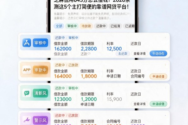 芝麻信用643分怎么借钱?2026亲测这5个主打简便的靠谱网贷平台!