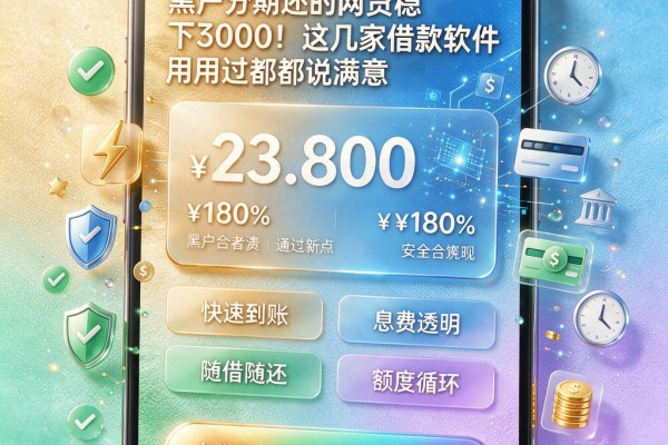 黑户分期还的网贷稳下3000!这几家借款软件用过都说满意