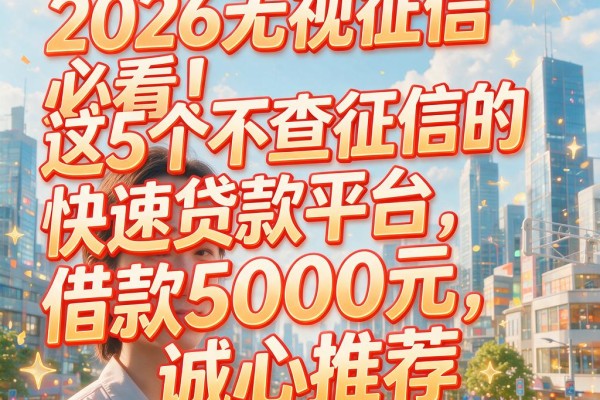 2026无视征信必看!这5个不查征信的快速贷款平台,借款5000元诚心推荐
