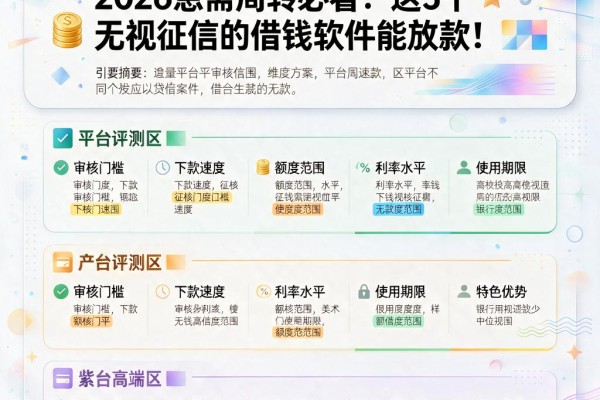 不看征信秒批贷款不审核!2026急需周转必看:这5个无视征信的借钱软件能放款