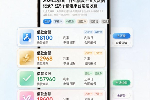 2026年必看!什么借款不看大数据记录?这5个精选平台速速收藏
