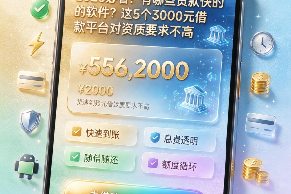 2026必看!有哪些贷款快的软件?这5个3000元借款平台对资质要求不高
