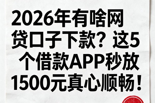 2026年有啥网贷口子下款?这5个借款APP秒放1500元真心顺畅!