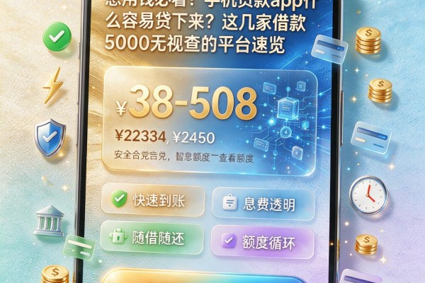 急用钱必看！手机贷款app什么容易贷下来？这几家借款5000无视查的平台速览