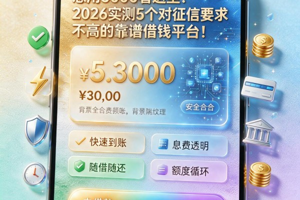 急用5000看这里!2026实测5个对征信要求不高的靠谱借钱平台