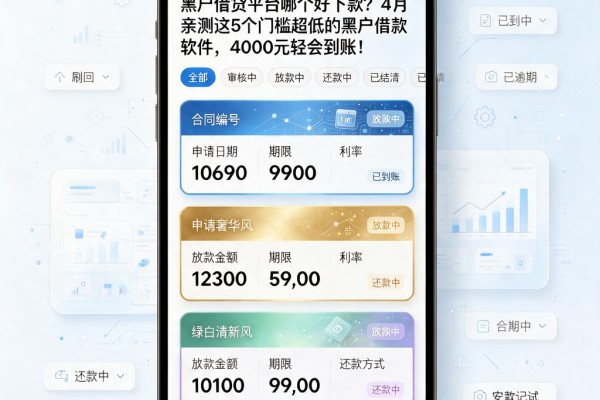 黑户借贷平台哪个好下款？4月亲测这5个门槛超低的黑户借款软件，4000元轻松到账！