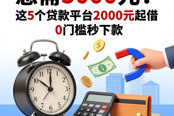 急需5000元？这5个贷款平台2000元起借，0门槛秒下款！