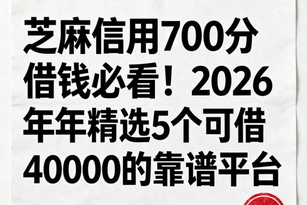 芝麻信用700分借钱必看!2026年精选5个可借40000的靠谱平台