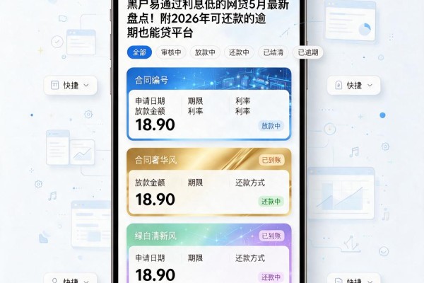 黑户易通过利息低的网贷5月最新盘点！附2026年可还款的逾期也能贷平台
