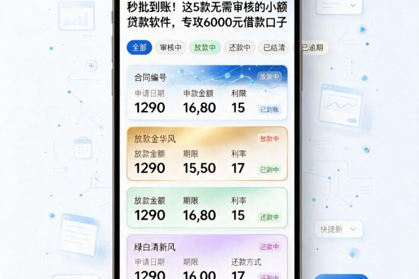 秒批到账!这5款无需审核的小额贷款软件,专攻6000元借款口子