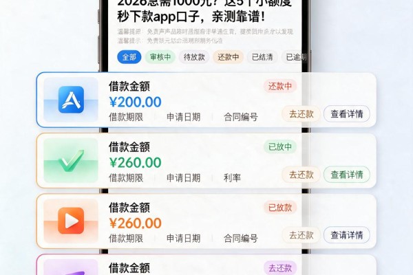 2026急需1000元?这5个小额度秒下款app口子,亲测靠谱!