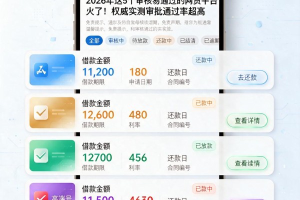 2026年这5个审核易通过的网贷平台火了！权威实测审批通过率超高