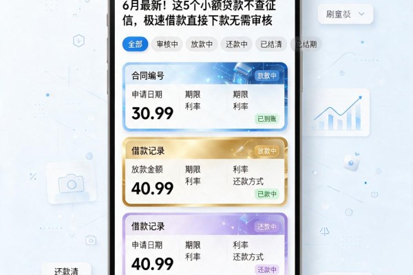 6月最新!这5个小额贷款不查征信,极速借款直接下款无需审核