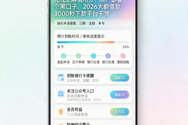 无视芝麻信用分!黑户必看5个黑口子,2026大额借款3000秒下款平台干货