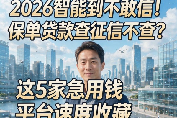 2026智能到不敢信!保单贷款查征信不查?这5家急用钱平台速度收藏