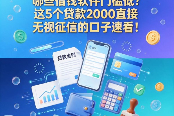 2026年最新盘点：哪些借钱软件门槛低？这5个贷款2000直接无视征信的口子速看！