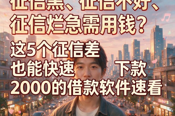 征信黑、征信不好、征信烂急需用钱?这5个征信差也能快速下款2000的借款软件速看