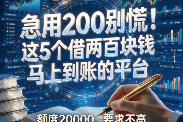 急用200别慌！这5个借两百块钱马上到账的平台，额度20000要求不高真没让人失望