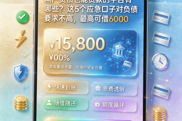 黑户负债也能贷款的平台有哪些？这5个应急口子对负债要求不高，最高可借6000