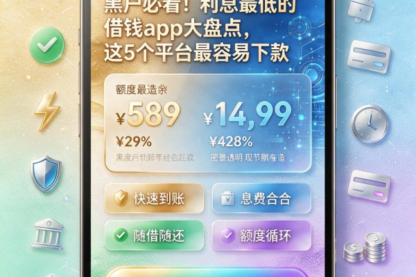 黑户必看!利息最低的借钱App大盘点,这5个平台最容易下款