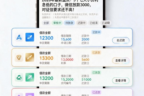 2026年最新盘点:5个七天小贷利息低的口子,微信放款3000,对征信要求还不高!