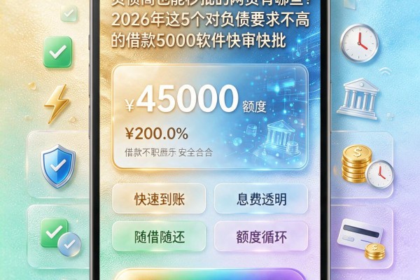 负债高也能秒批的网贷有哪些?2026年这5个对负债要求不高的借款5000软件快审快批