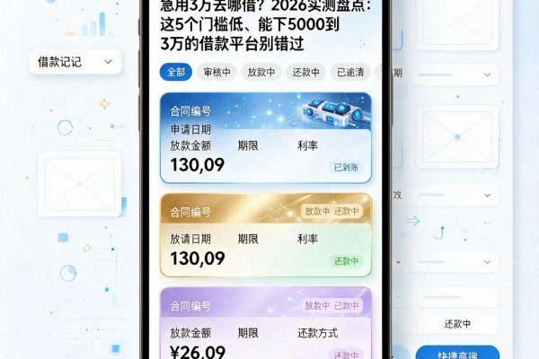 急用3万去哪借?2026实测盘点:这5个门槛低、能下5000到3万的借款平台别错过