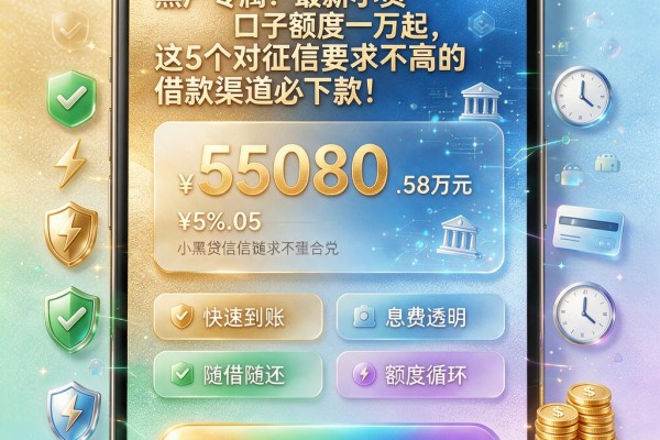 黑户专属!最新小贷口子额度一万起,这5个对征信要求不高的借款渠道必下款