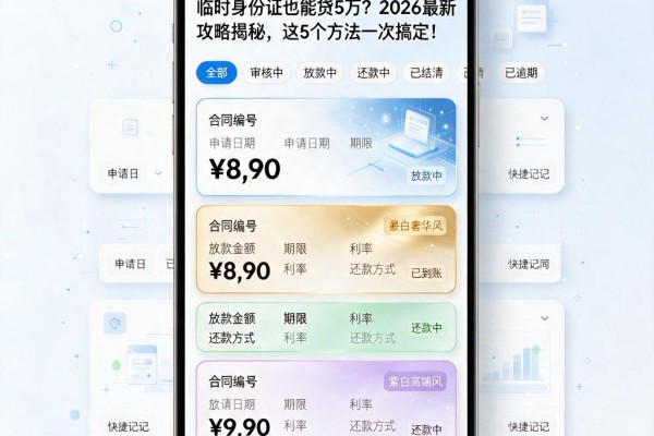 临时身份证也能贷5万？2026最新攻略揭秘，这5个方法一次搞定！